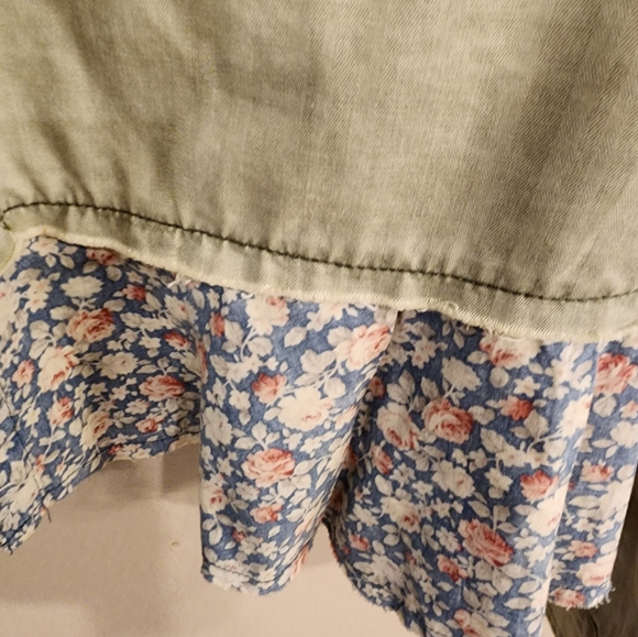 !We The Free, Free People Studded Military/Utility Jkt Floral Peplum Hem -SZ S! - Picture 9 of 11